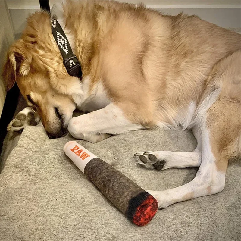 Cigar Squeaky Plush Dog Toy