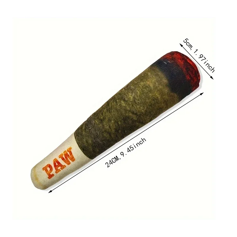 Cigar Squeaky Plush Dog Toy