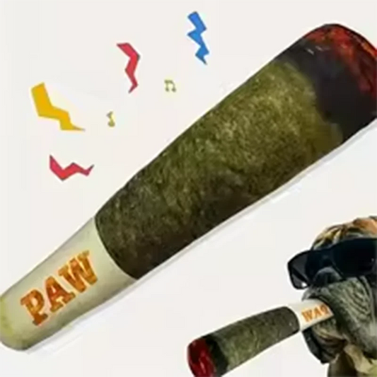 Cigar Squeaky Plush Dog Toy